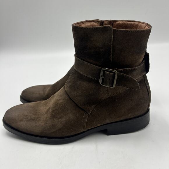 Johnston & Murphy Mens Brown Gunsmoke Suede Leather Whitaker Hbt Ankle Boot 10.5